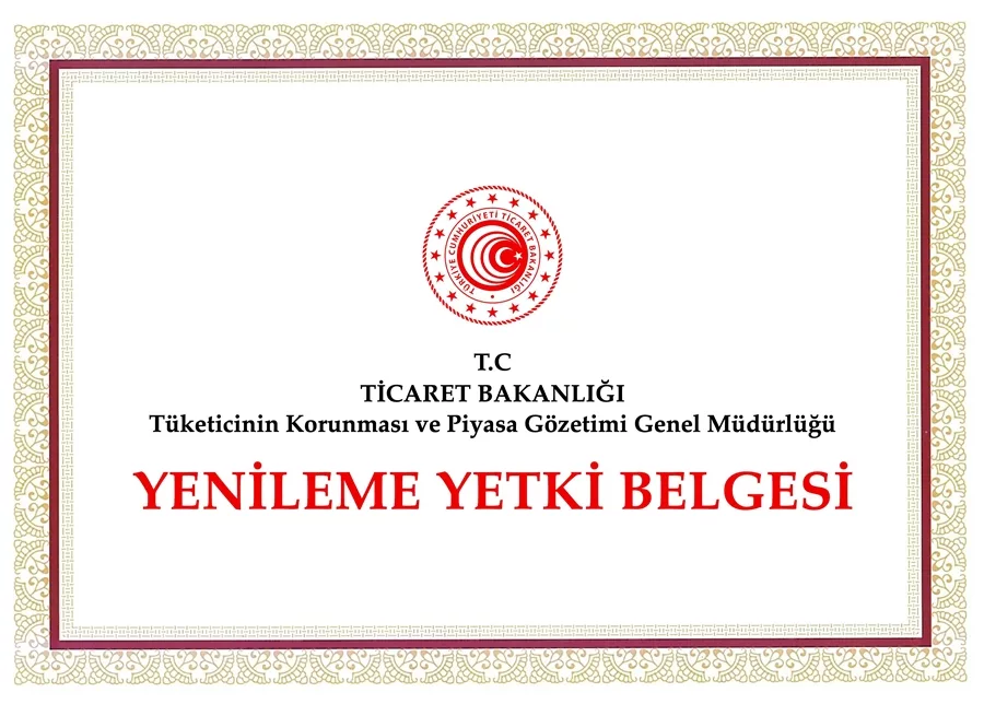Örnek yenileme merkezi yetki belgesi