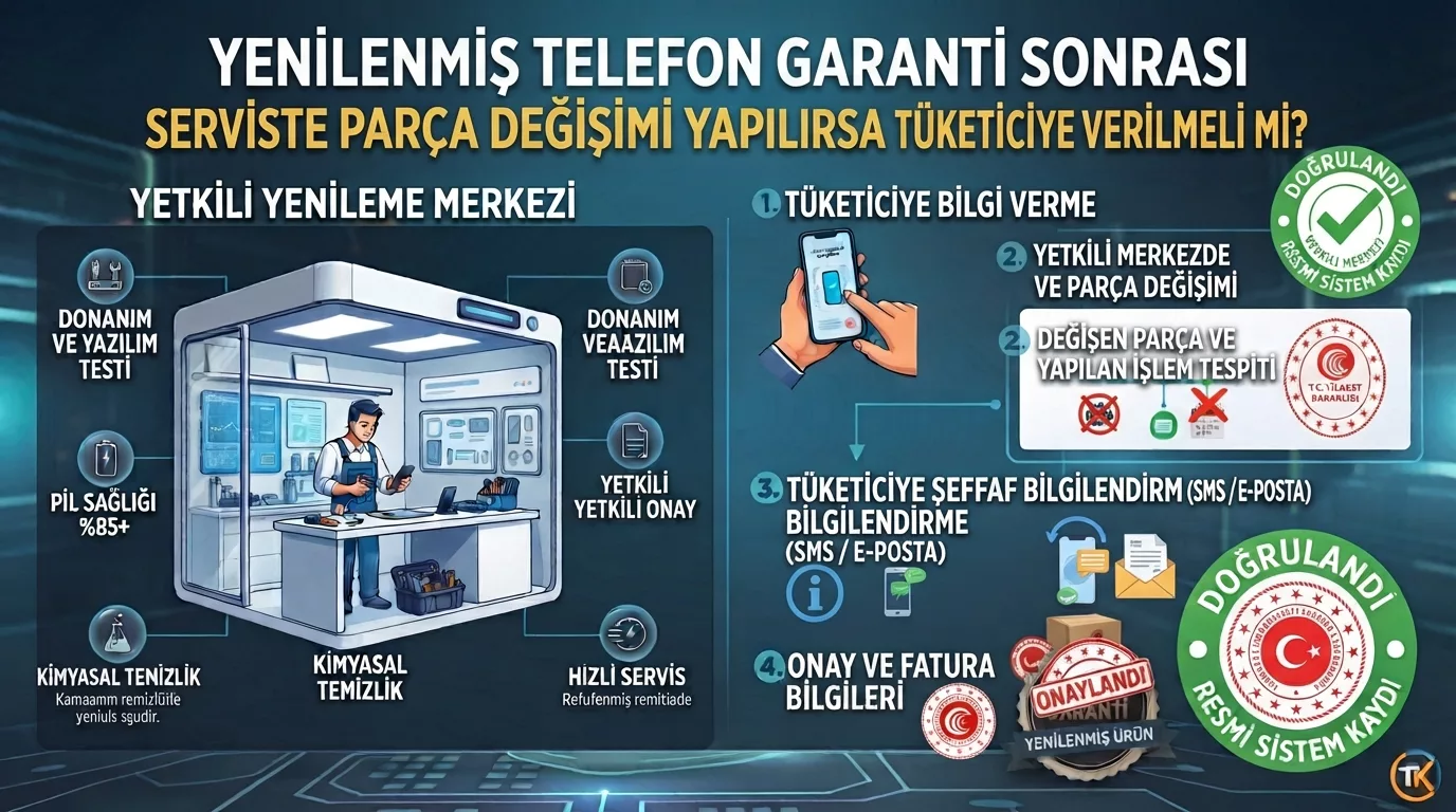 Yenilenmiş Telefon Garanti Sonrası Serviste Parça Değişimi Yapılırsa Tüketiciye Bilgi Verilmeli mi?